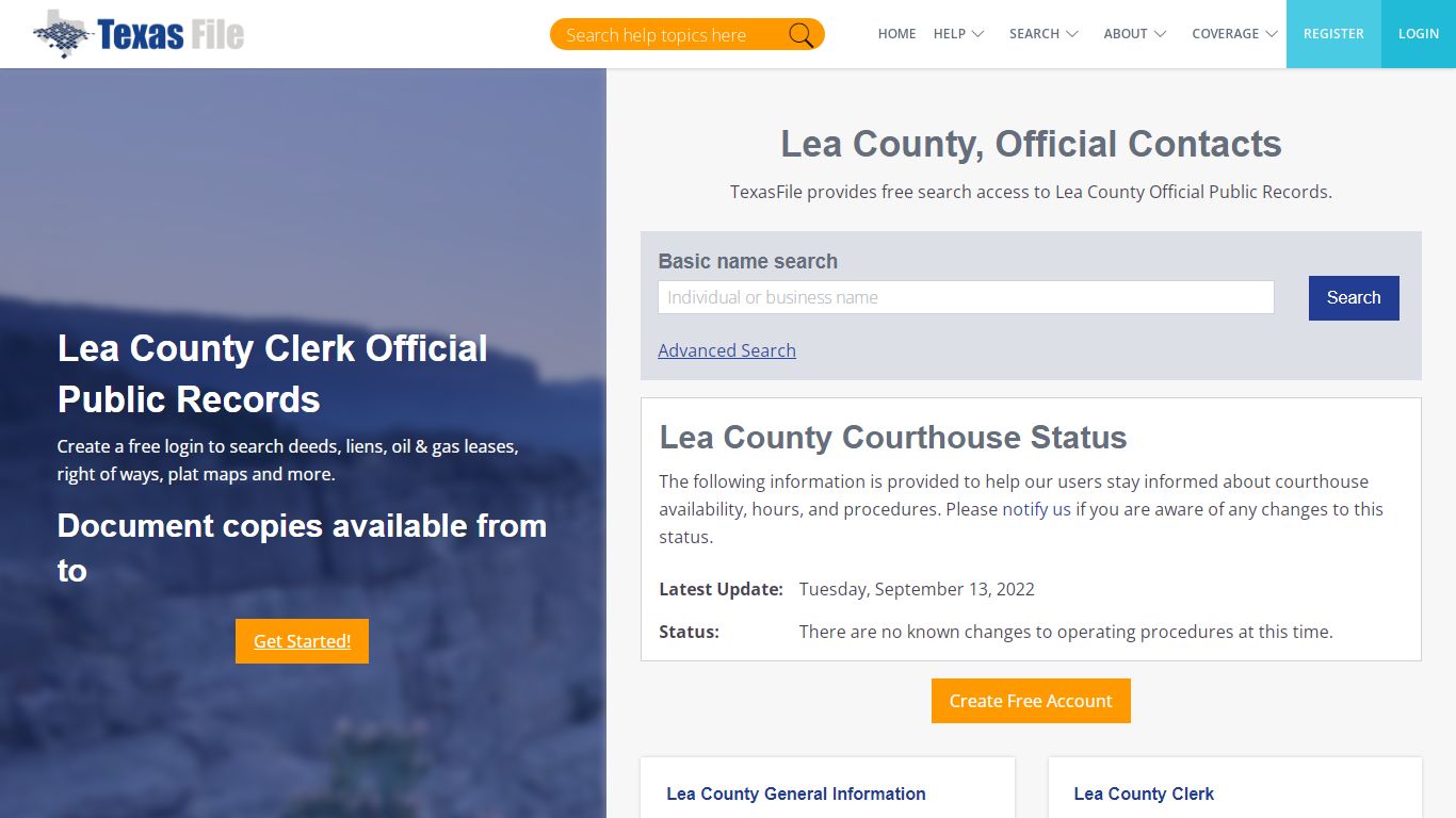 Lea County Clerk Official Public Records | TexasFile