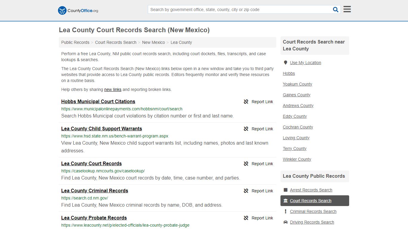 Court Records Search - Lea County, NM (Adoptions, Criminal, Child ...